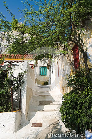 Village Of Anafiotika in Athens Stock Photo