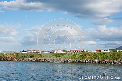 Village of Arskogssandur in North Iceland Stock Photo