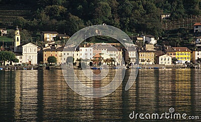 The village of Brusino Arsizio on lake Lugano Stock Photo