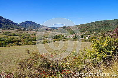 Village Bugarach in southern France Stock Photo