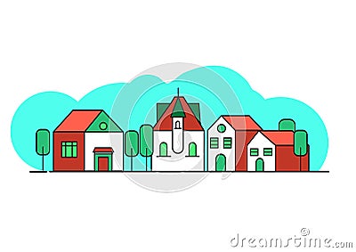 Village Vector Illustration