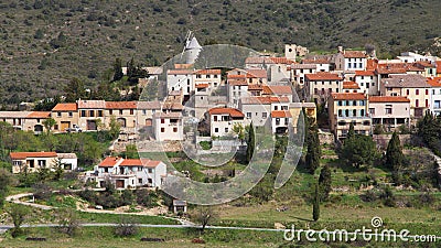 Village of Cucugnan Stock Photo