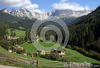 Village in the Dolomites Stock Photo