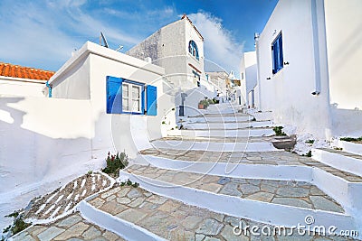 The village Dryopida of Kythnos island, Greece Stock Photo