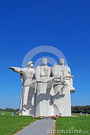 The Village Dubosekovo. Moscow oblast. Russia. The memorial complex `to the Heroes of Panfilov`. Editorial Stock Photo