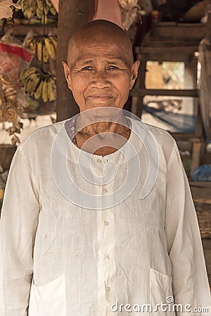 Village elder Cambodia near Siem Reap Editorial Stock Photo