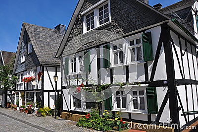 Village of fachwerkhÃ¤user in germany Stock Photo