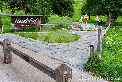 Village of Heidi - Heididorf - in Switzerland Editorial Stock Photo