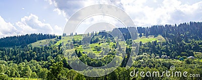 Village on a hill Stock Photo