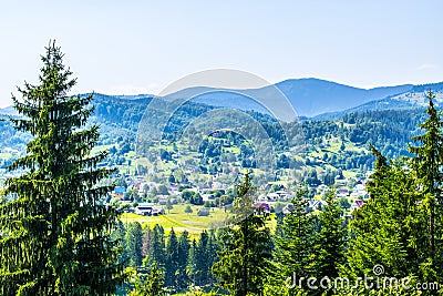 Village in the hills Stock Photo