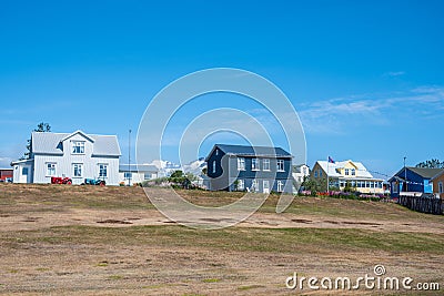 Village of Hrisey in Eyjafjordur in Iceland Editorial Stock Photo