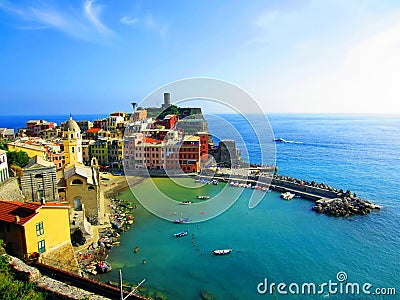 Village on Italian coast Stock Photo