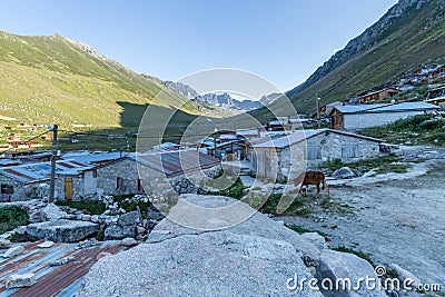 Village of Kavrun plateau or tableland in Kackar Mountains Stock Photo