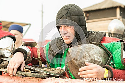 Military and historical festival. Reconstruction. Editorial Stock Photo