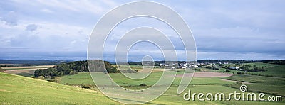 Village in landscape of german eifel in summer Stock Photo