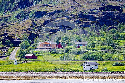 Village and local houses in Norway Stock Photo