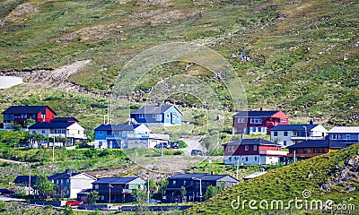 Village and local houses in Norway Stock Photo