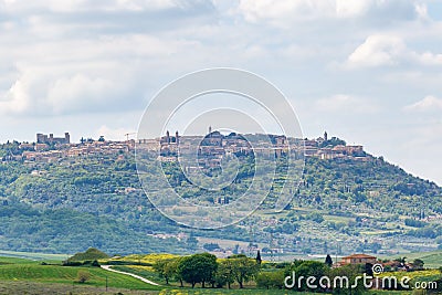 Village of Montalcino on a hill Stock Photo