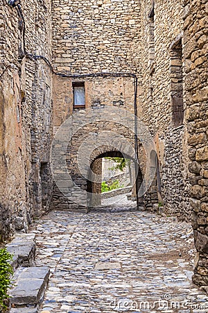 Village of Montanana, Huesca Province, Aragon in Spain Stock Photo