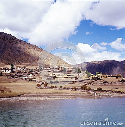 Village in the mountain Stock Photo