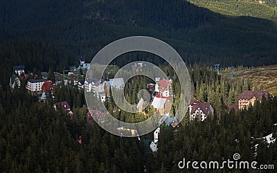 Village in the mountains Stock Photo