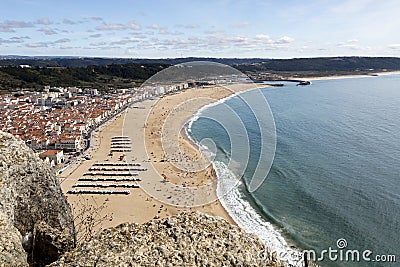 Village of Nazare seen from Sitio Stock Photo