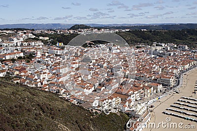 Village of Nazare seen from the Sitio Stock Photo