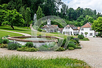Village with old Buildings at FÃ¼rstenlager Park during summer, Bensheim Auerbach, germany Stock Photo