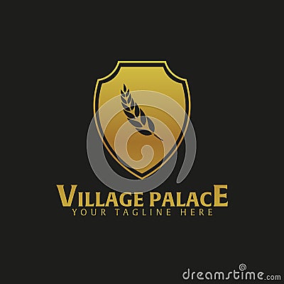 Village Palace Hotel Logo and Emblem. Vector logo illustration. Cartoon Illustration