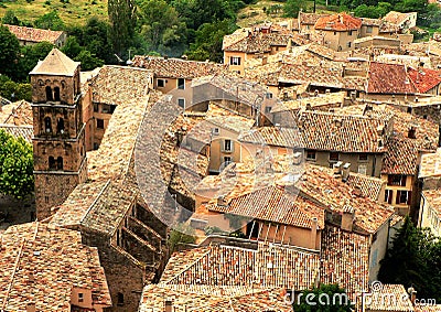 Village roofs in France Stock Photo