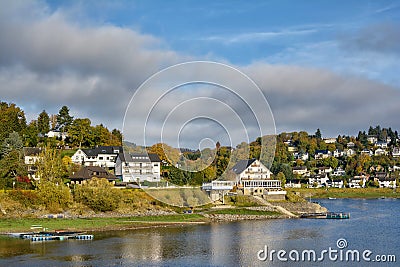 Village of Rurberg,Rursee Reservoir,Eifel,Germany Stock Photo