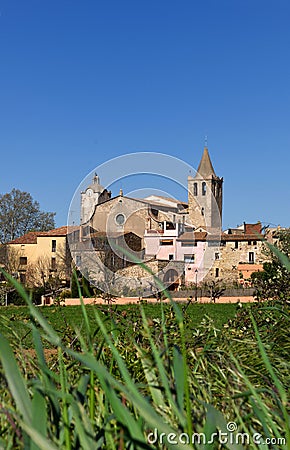 Village of Sant Sadurni de la Heura, Baix Emporda, Stock Photo