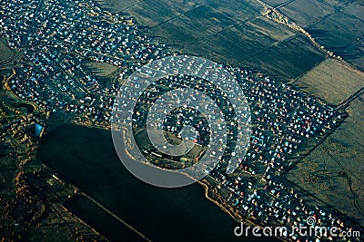 Village small town aerial photo Stock Photo