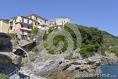 Village of Tellaro in Italy Stock Photo