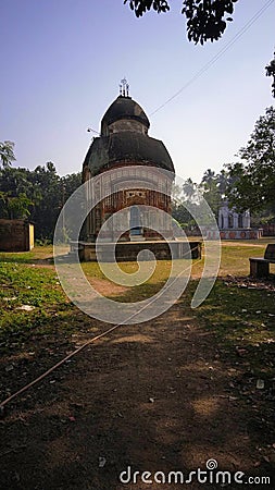 Village temple road religious sentiments faith Stock Photo