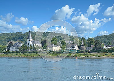 Village of Unkel,Rhine River,Rhineland-Palatinate,Germany Stock Photo