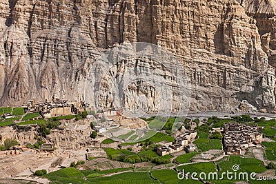 Village in Upper Mustang, Nepal. Stock Photo