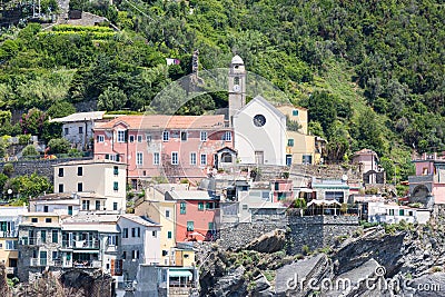 The village of Vernazza of the Cinque Terre Stock Photo