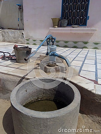 Village water quality system from desert area Stock Photo