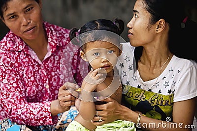 Villagers in Kampuchea Editorial Stock Photo