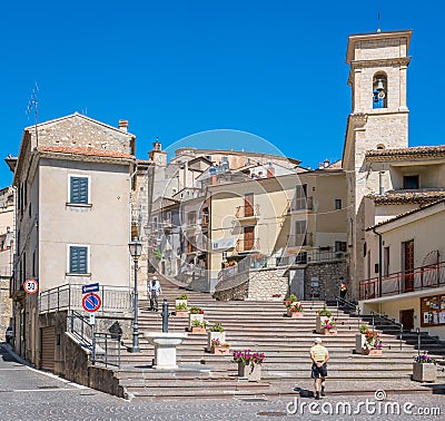 Scenic sight in Villalago, province of L`Aquila in the Abruzzo region of Italy. Editorial Stock Photo
