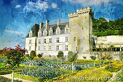 Villandry castle Stock Photo