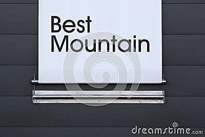Best Mountain logo on a wall Editorial Stock Photo