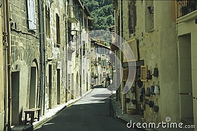 Villefranche-medieval alley Stock Photo