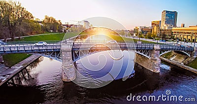 Vilnius bridge through Neris Stock Photo