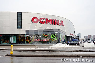 Vilnius city electronics seller Ogmina in Zirmunai district Editorial Stock Photo