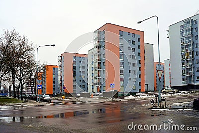 Vilnius city houses in Zirmunai district Nord city Stock Photo