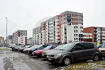 Vilnius city houses in Zirmunai district Nord city Editorial Stock Photo