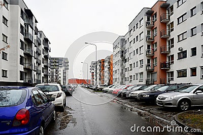 Vilnius city houses in Zirmunai district Nord city Editorial Stock Photo