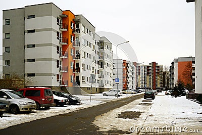 Vilnius city houses in Zirmunai district Nord city Editorial Stock Photo